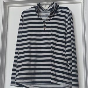 Croft & Barrow Navy and White Striped Pullover